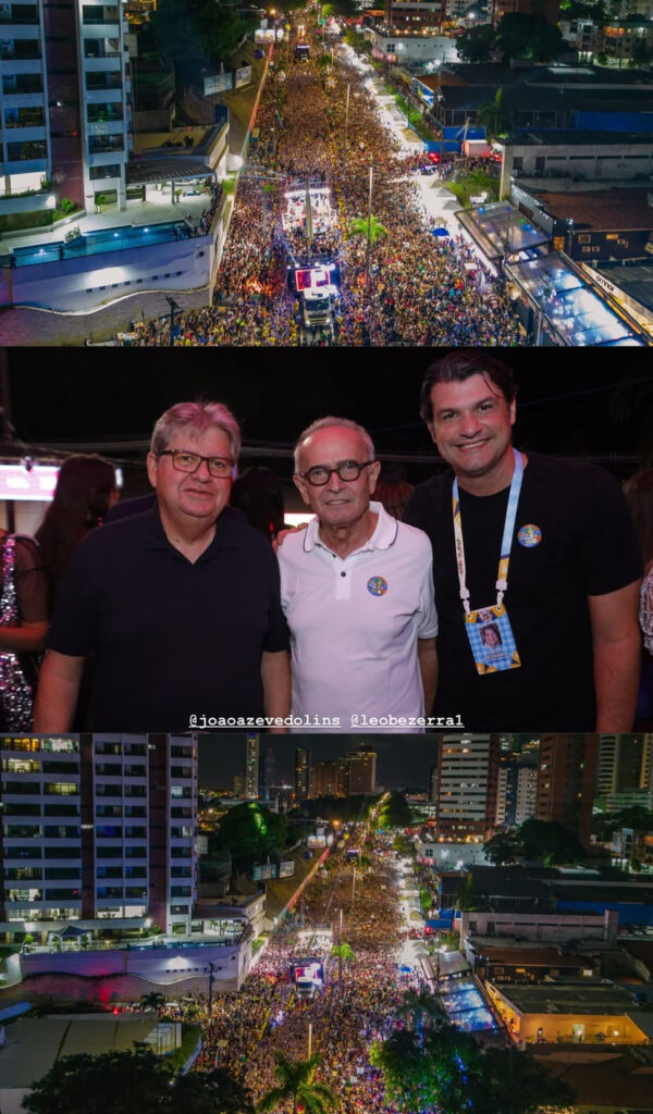 João Azevêdo e Cícero Lucena participam da abertura do pré-carnaval de João Pessoa com Bell Marques